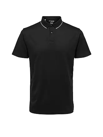 SELECTED | Polo SLHLEROY COOLMAX | schwarz
